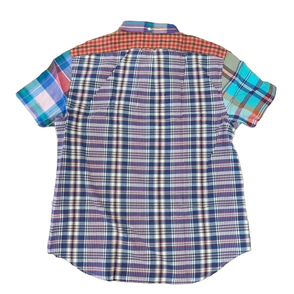 NWT J. Crew Men's Colorful Mixed Plaid Relaxed Indian Madras Shirt